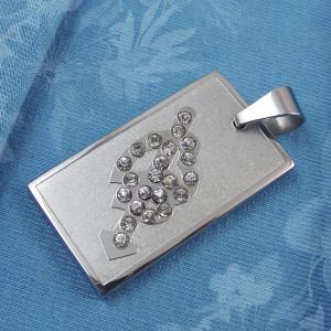 China 316L Stainless Steel Rectangle Square Shaped Necklace Pendant LPS0156-1 wholesale