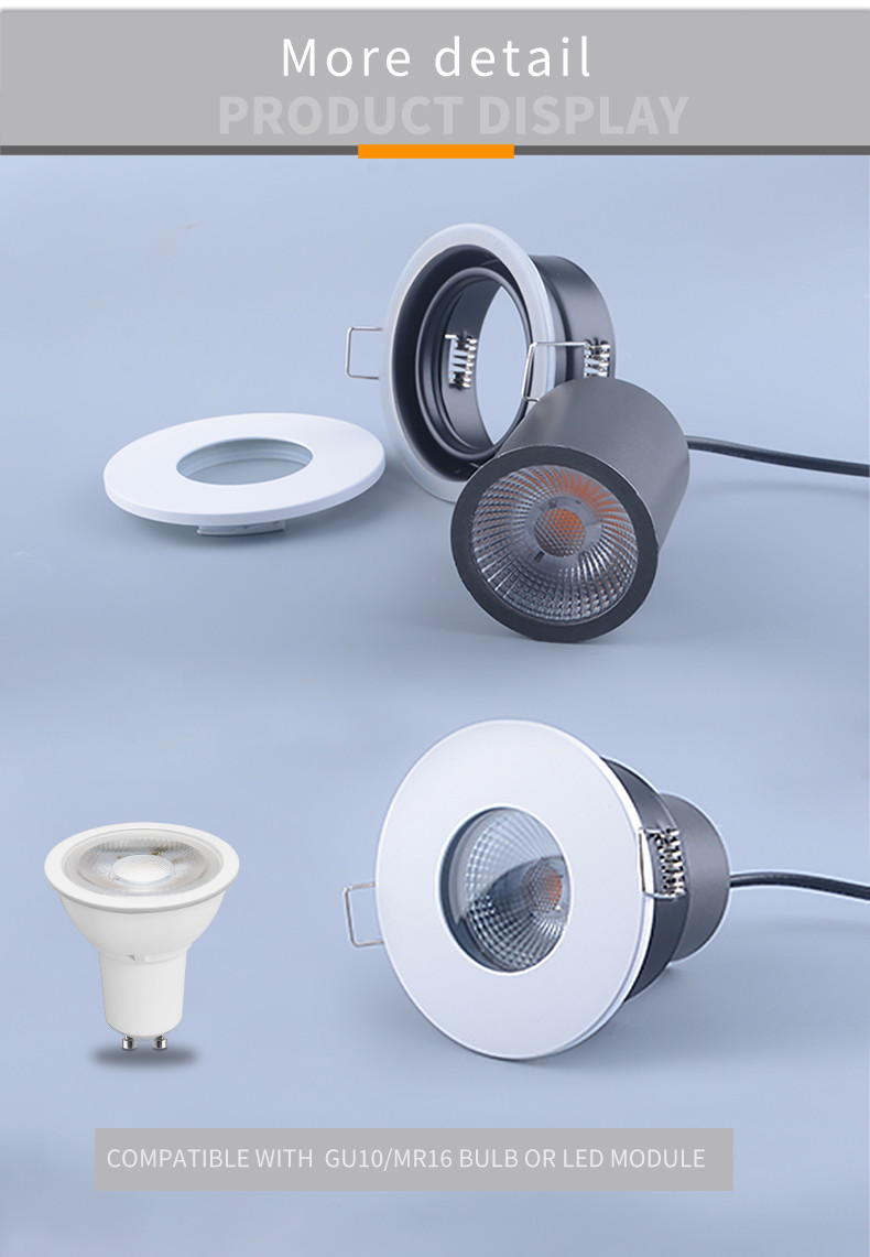 Black Recessed 50 W LED Waterproof IP65 Downlight For Kitchen