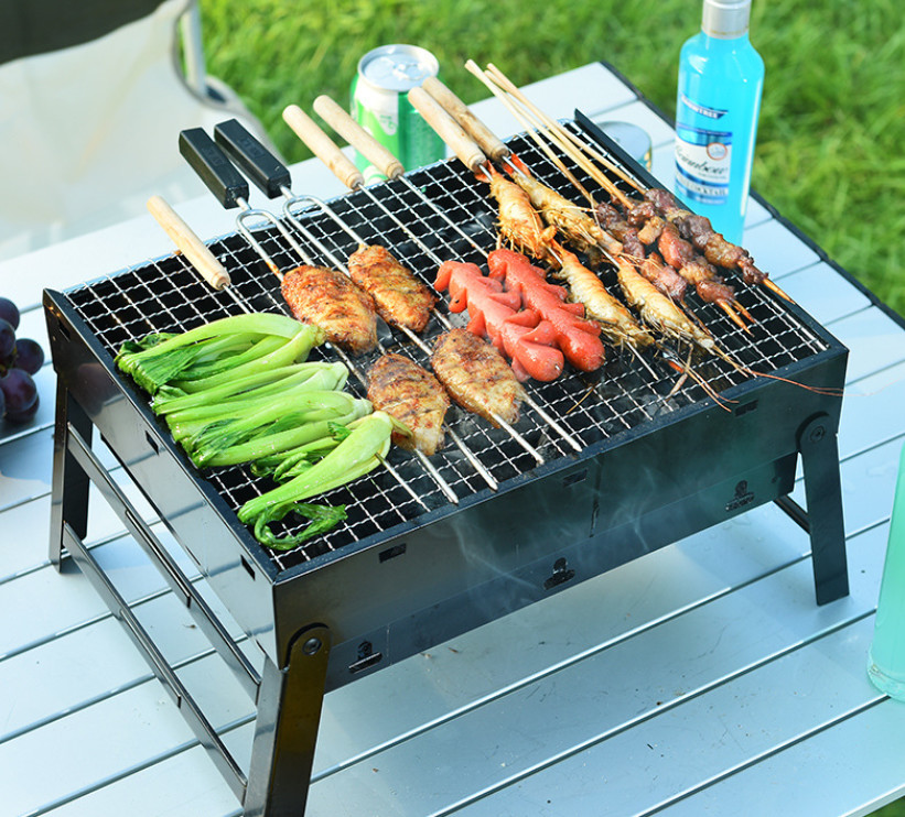 43*29*23cm Outdoor Portable Folding Grill Bbq Camping Grill Small Charcoal Grill