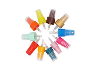 China Colorful Cosmetic Fine Mist Perfume Sprayer Pump Custom Half Cap Spray Pump wholesale