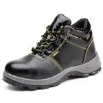 Lightweight Construction Safety Shoes Black Real Leather Boots Unisex