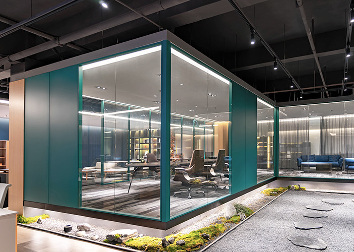 Soundproof Double Office Glass Partition Walls Affordable Workspaces Glawall Customization Wall