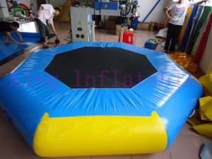 China Yellow / Blue 3m Diameter Inflatable Water Park Trampoline PVC Toy For Water Park wholesale