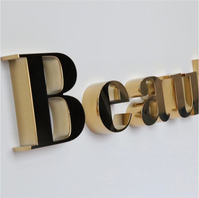 Company Lobby Polished 3D Metal Letters Stainless Steel Lettering Signage