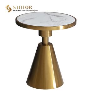 China Contemporary Small Marble Round Coffee Table Scratch Resistant 50cm wholesale