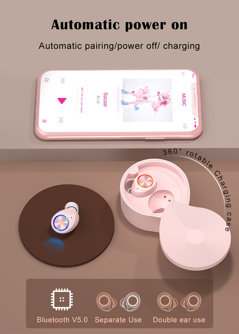 Magnetic Charging 40mAh Wireless Noise Cancelling Earphones