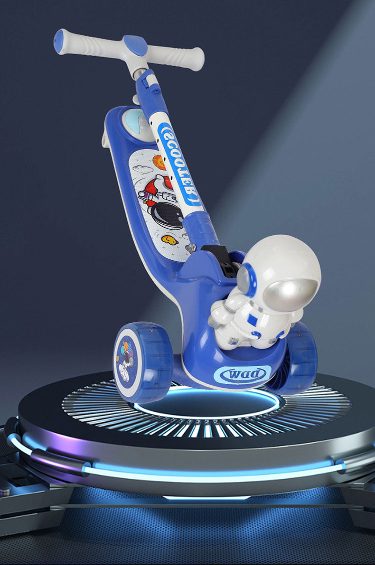 Portable Push Scooters Kid Adjustable Height 3 Kick for Ages 4-6Y Max Load 200 LBS Metal