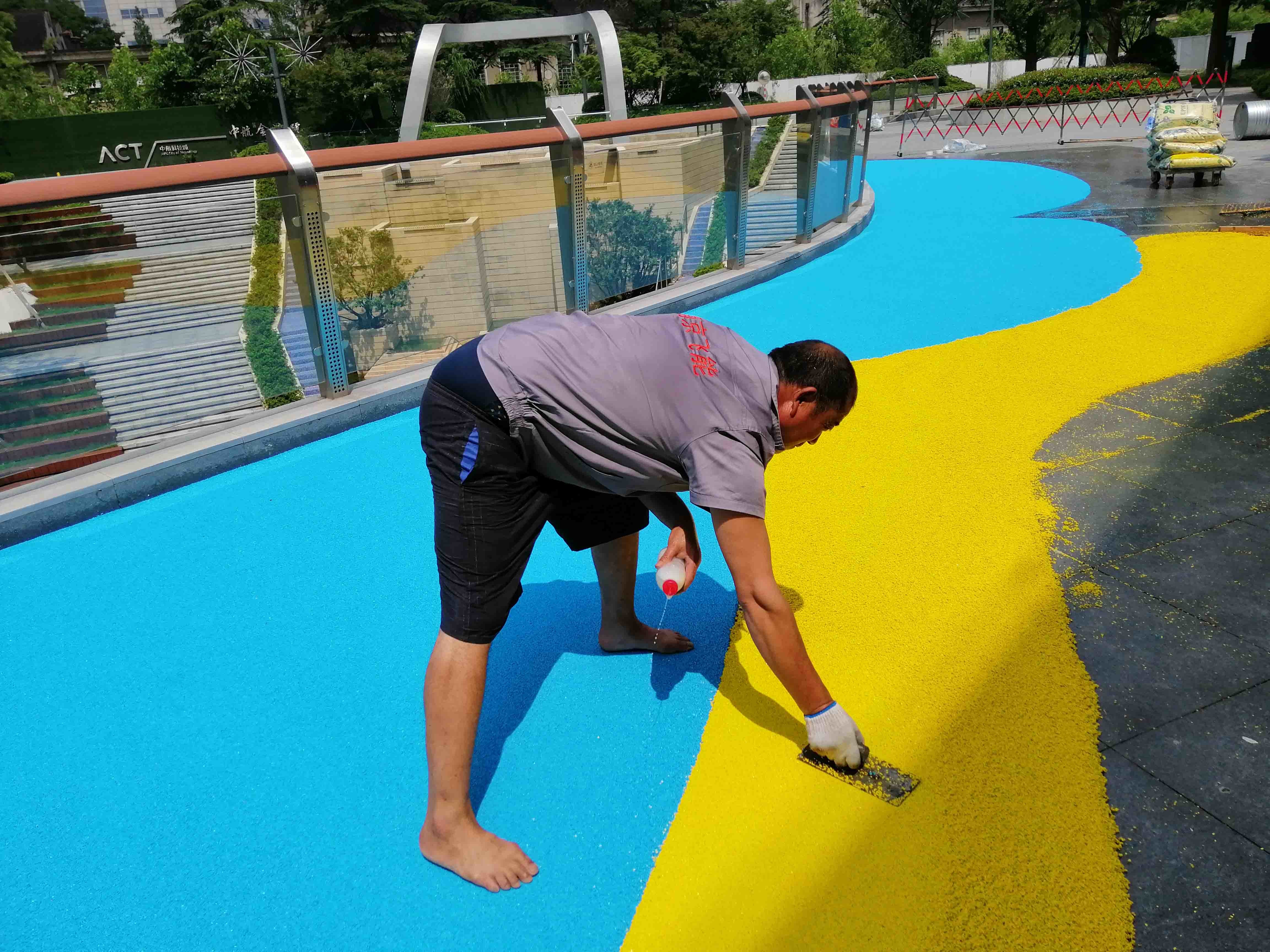 Outdoor Soft Artificial Grass Granules Purple EPDM