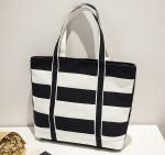Womens Printed Stripes Casual Large Canvas Bags , Shoulder Tote Bags