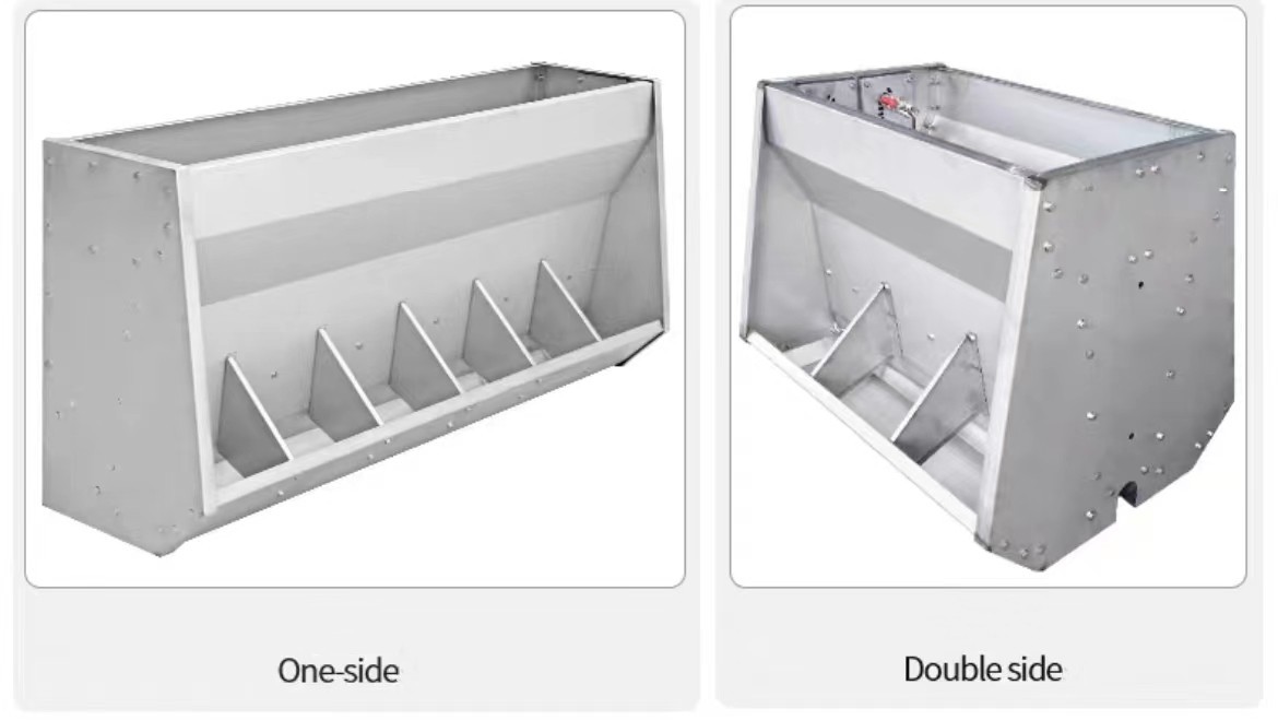 SS304 Fattening Pig Livestock Feeding Equipment 10 Holes Hog Feed Trough