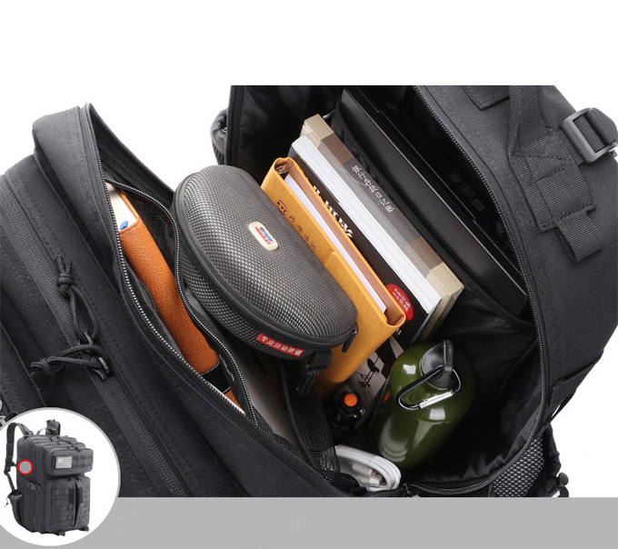 45L Black Army Knapsack Bag Waterproof 1000D Cordura PU Coating