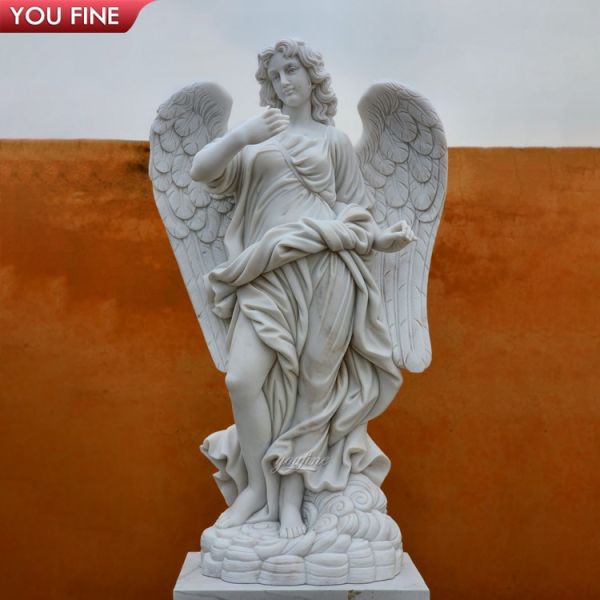 Hot Sale White Female Angel Marble Sculpture for Decoration