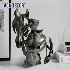 China Indoor Metal Art Men And Horse Bronze Sculpture wholesale