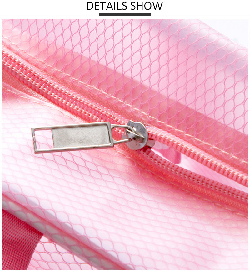 Pure Color Travel Portable Handle PVC Cosmetic Vanity Bag