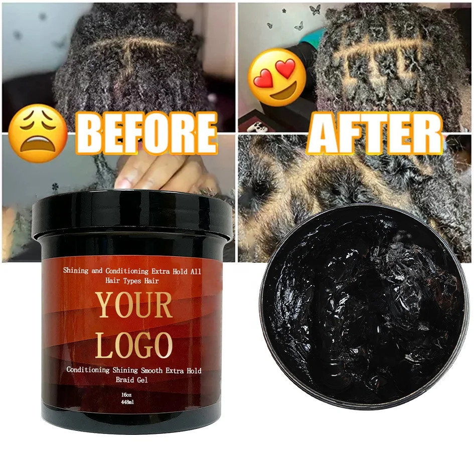 Braids Twists Braid Gel Extreme Hold Adds High Shine Edge Control Hair Wax Gel Locs Professional Performance Baiding Gel