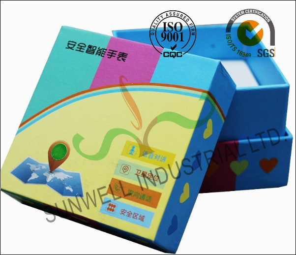 Cardboard Rigid Paper Electonics Smart Watch Packaging Box Glossy Varnishing
