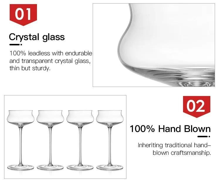 Ultrathin Custom Clear Cocktail Glass Hand-Blown Bar Accessories