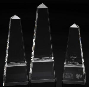 China washington grooved crystal tower/blank tower obelisk crystal award/3d laser crystal awards wholesale
