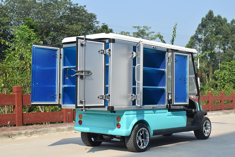 Enclosed Utility Cart-Rear Cargo Box With 48 V Trojan Battery