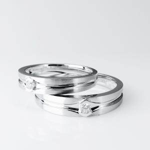 China Customizable Generous Unique Middle Grooved 18k Gold Couple Ring wholesale