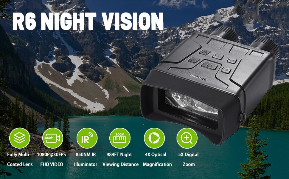 Abs Binocular Night Vision Goggles Black OEM ODM