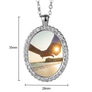 Jewelry Necklace Souvenir Gift Heart Locket Necklace Sublimation Heart Shaped