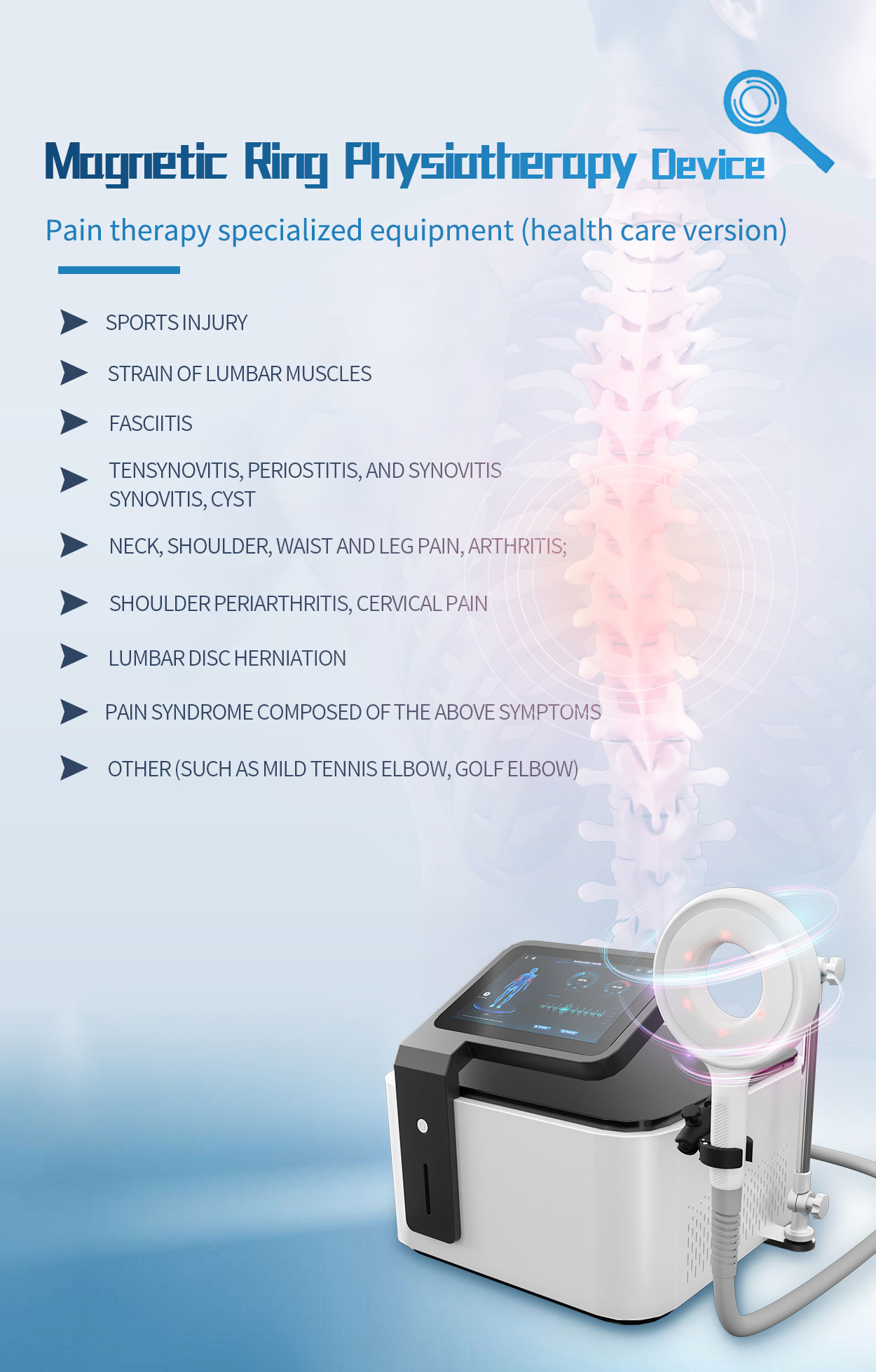 Electromagnetic Pain Relief Emtt Machine Magnetic Ring Energy Pulse Therapy Pain Physiotherapy