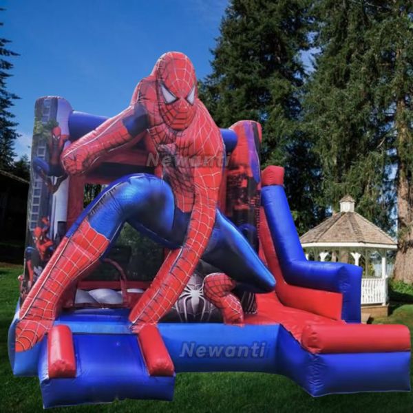 Unisex Commercial Fun Bounce House Spider Man Inflatable Castle for Kids Party Jumping