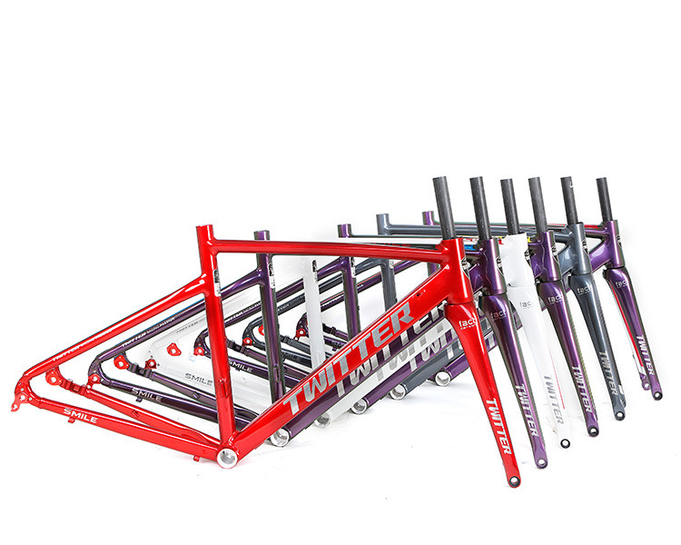 700C Thru Axle Alloy Gravel Bike Frameset Red With Disc Brake