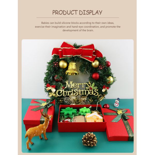 BPA Free Baby Silicone Toys , Christmas Tree Stacker For Kids Teether