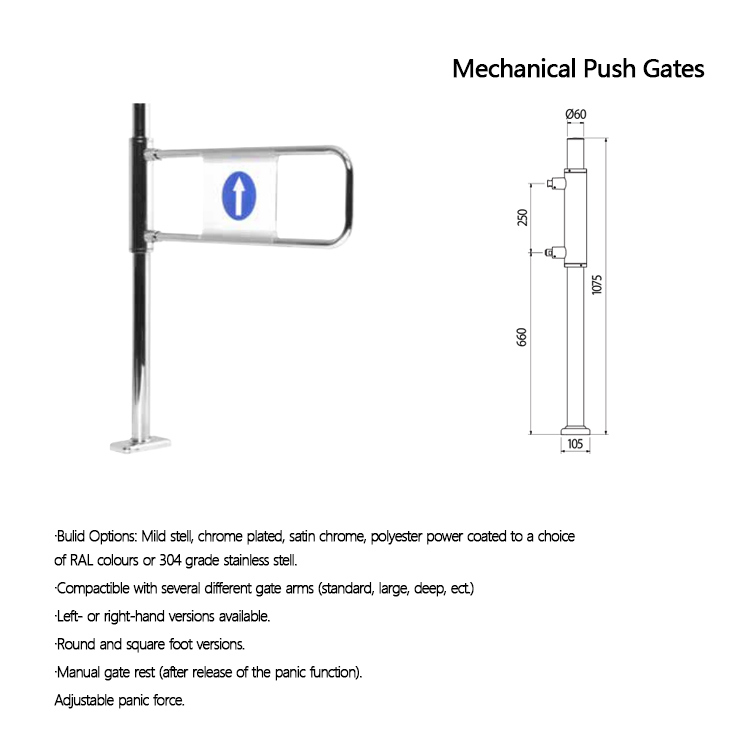 Dual Mechanical Gate Supermarket Swing Gate