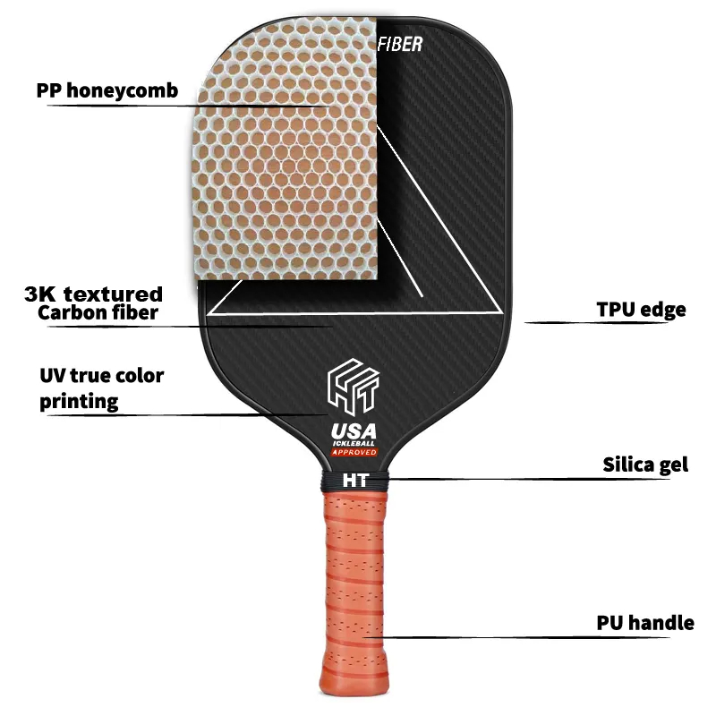3K 18K Pickleball Paddle USAPA Approved Customized Pickleball Paddle Carbon Fiber