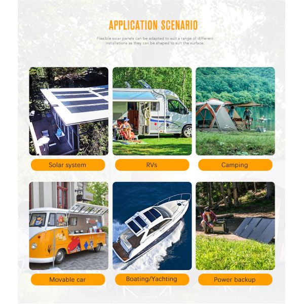 Bluesun Mono Flexible 12V Solar Panels 150 Watt Sun Power Cell 110w Flexible Solar Panels