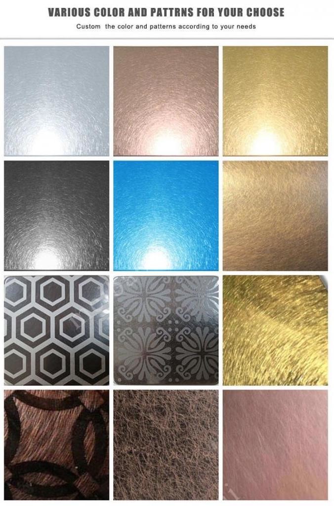 Bronze Coating Stainless Steel Sheet Metal Flat Shape 304 316L 100micron PVC