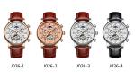 Brand KINYUED watch diamond decoration dial skeleton mens leather automatic