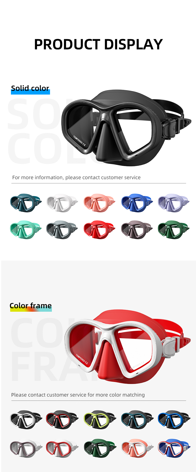 OEM Freediving Easy Breathe Snorkel Mask Scuba 100cc