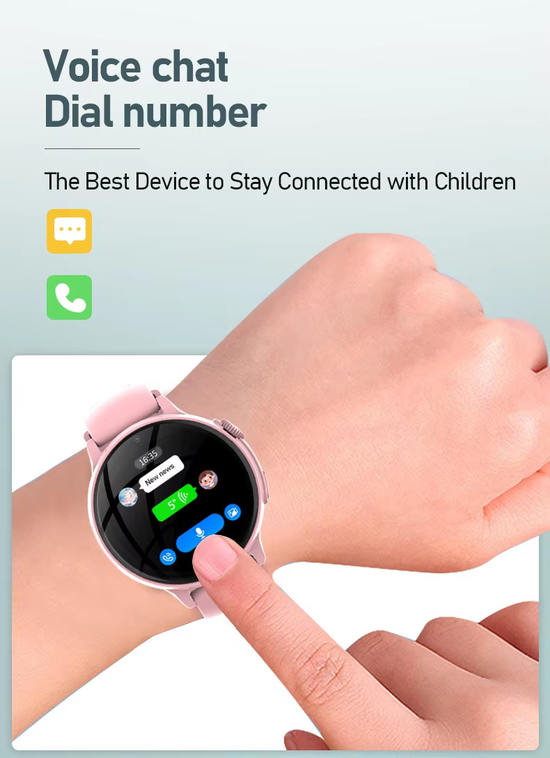 Waterproof APP Control Childrens Tracker Watch GPS WIFI LBS 600mAh