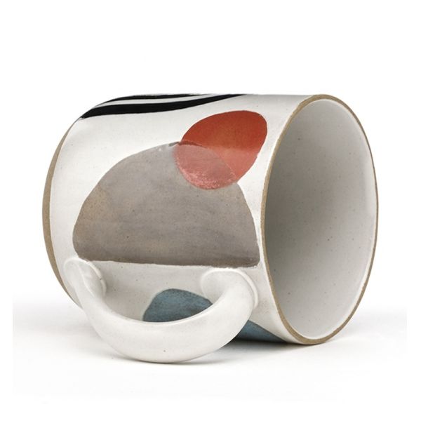 Round Colorful Hand Painting Ceramic Coffee Mug Cup