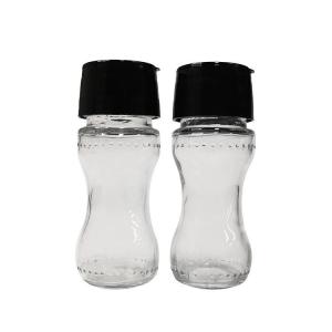 China Black Glass Jar 110mm 94g 60ml Plastic Salt Grinder wholesale