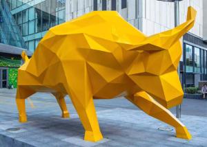 China Casting Life Size Painted Bull Outdoor Fiberglass Sculpture Public Decoration wholesale