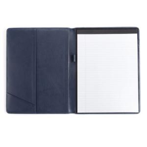 China Fashion Blue Personalized Leather Padfolio For Office / Conference / Business wholesale