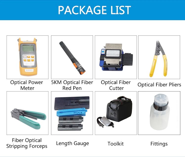FTTX FTTH Fiber Cable Accessories Tool Kit With Optical Power Meter Visual Fault Locator