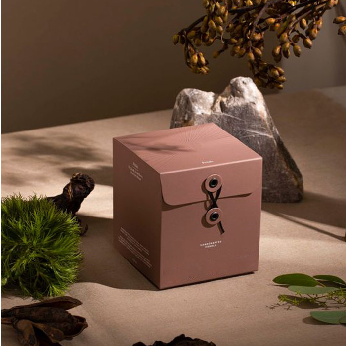 Elegant Rigid Candle Retail Gift Box Colors Eyelets Wrapping