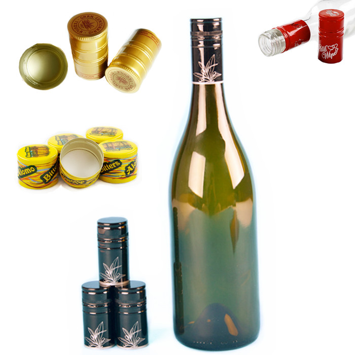 Screw Aluminum Ropp Gin Whisky Bottle Caps Non Refillable 58mm Height With PE Liner