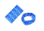 Blue Grid Pattern Tubular Headwear 100% Microfiber Polyester Sublimation