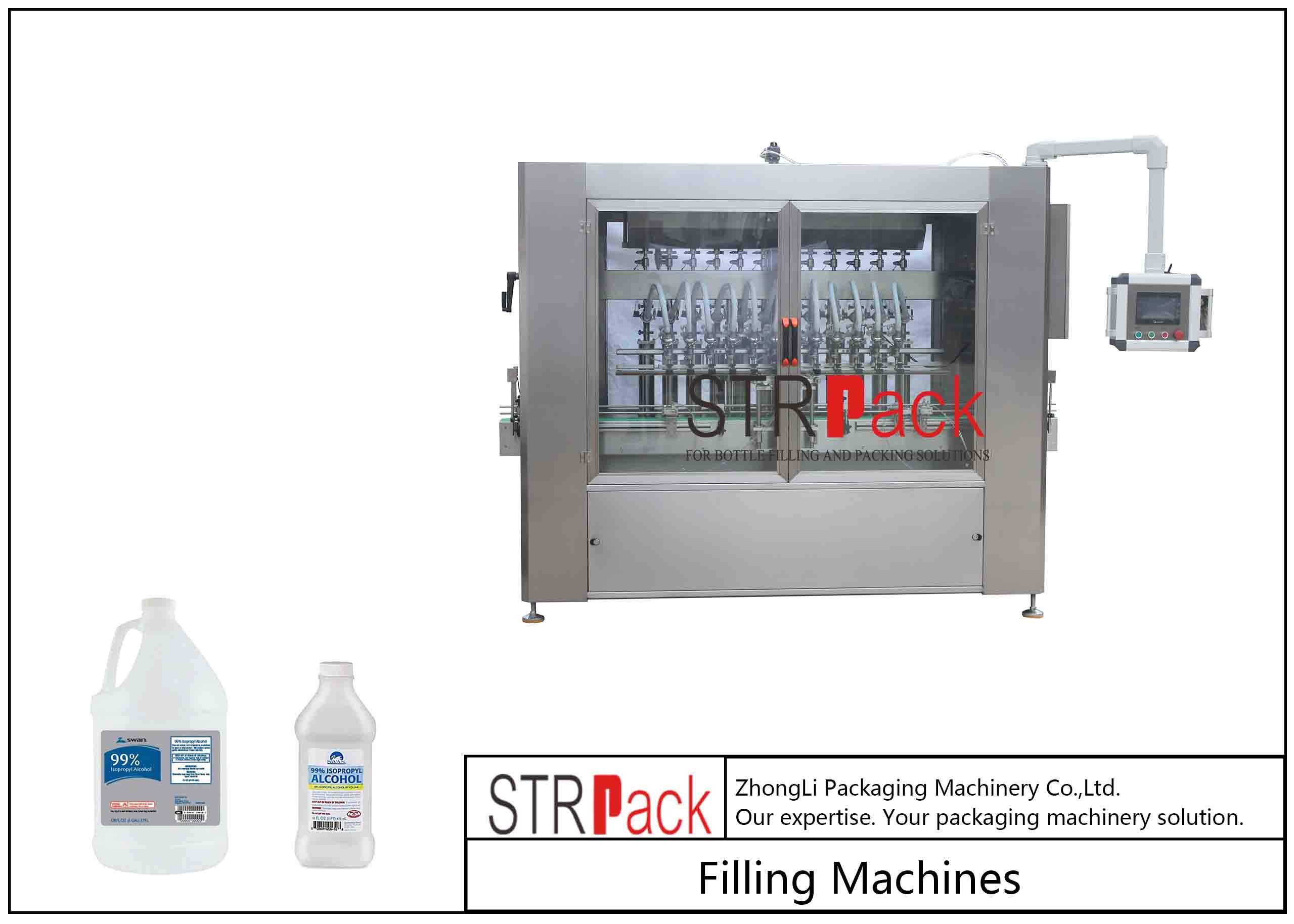 Detergent Multihead Linear Filling Machine For Customizable Volume Of Bottles