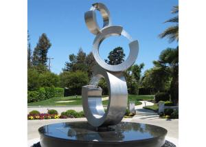 China Contemporary Stainless Steel Sculpture Garden Stainless Steel Water Fountain wholesale