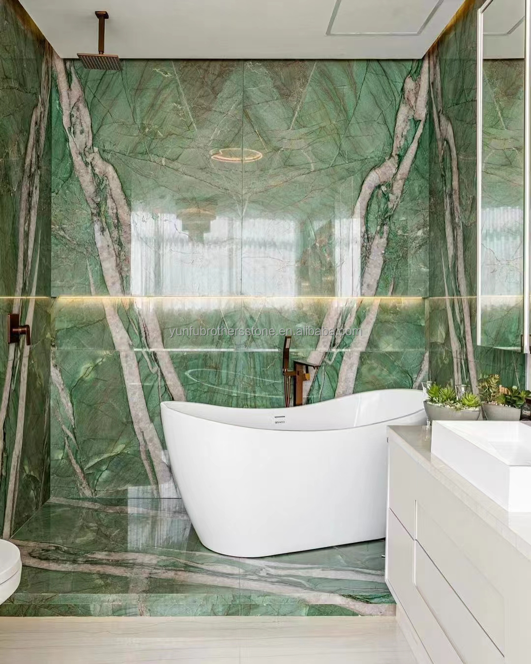 Modern Calcite Marble Flooring Bata Emerald Green Quartzite Slab for Hotel Wall Panel