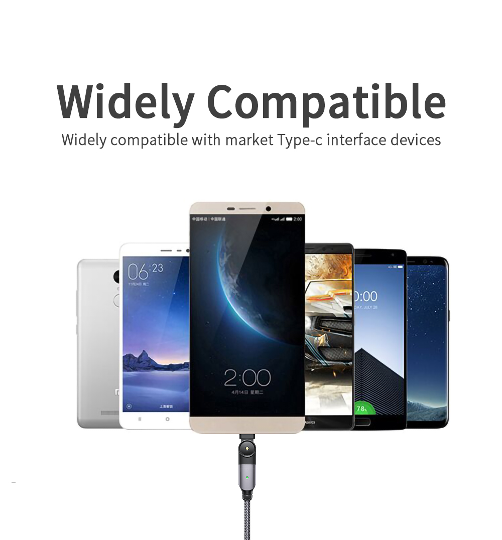 180 Rotate USB A To Micro B Cable Fast Charging LED Charger Data Cable