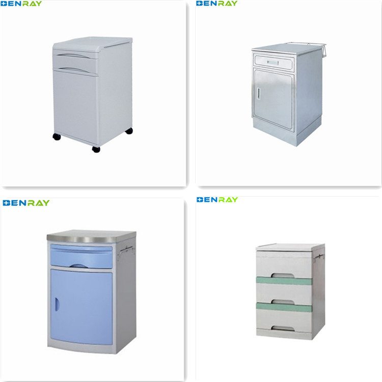 Hospital Stainless Steel Medical Bed Side Cabinet Locker With 2 Side Towel Hanger